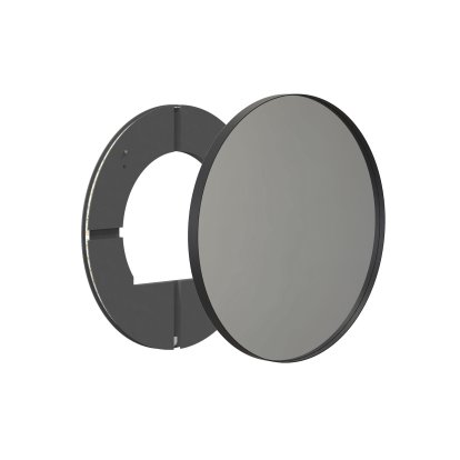 Unu Spiegel mit LED Beleuchtung rund (Set), ø 60 cm, Schwarz matt
