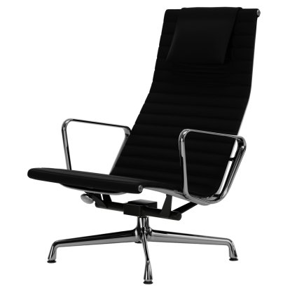 Aluminium Chair EA 124, Poliert, Leder (Standard), Nero