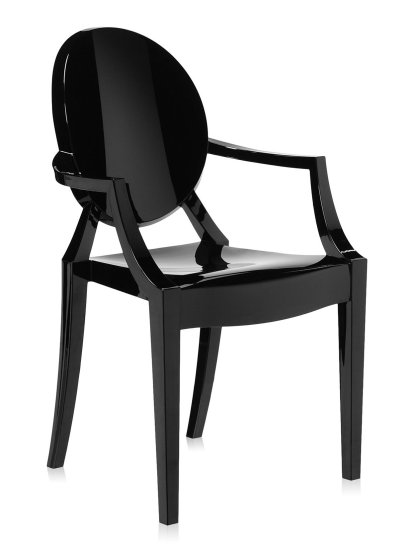 Louis Ghost Stuhl 4er Aktionsset, Undurchsichtig-schwarzglänzend