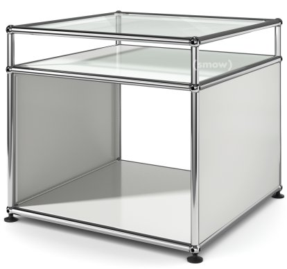 USM Haller Beistelltisch mit Aufsatz, Lichtgrau RAL 7035