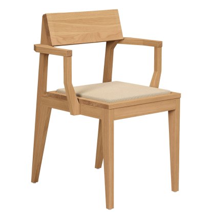 Schulz Armlehnstuhl, Sitzpolster beige (Autumn 0221), Eiche gewachst