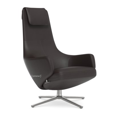 Repos Loungesessel, Sessel Repos, Leder Premium F chocolate, 40 cm, Poliert