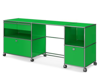 USM Haller Schreibtisch Typ 3, USM grün, Weich für harte Böden