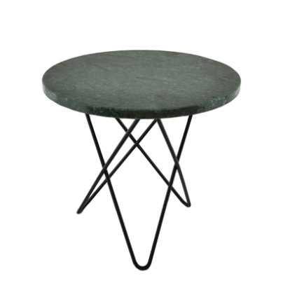 Mini O Table, Grün Indio, Stahl, schwarz pulverbeschichtet