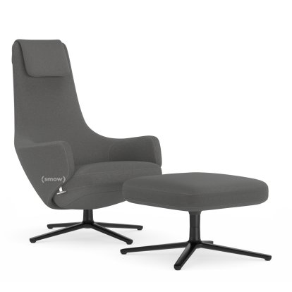 Repos Loungesessel, Sessel Repos & Ottoman, Stoff Cosy 2 Classic Grey, 45 cm, Basic dark