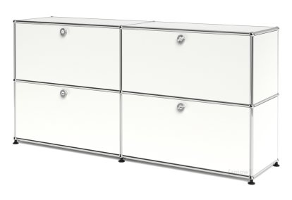 USM Haller Sideboard L, individualisierbar, Reinweiß RAL 9010, Mit 2 Klappen, Mit 2 Klappen