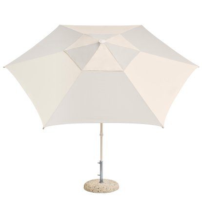 Terrazza Sonnenschirm Hexagon, Grey / off-white, Mit Sonnenschirmständer
