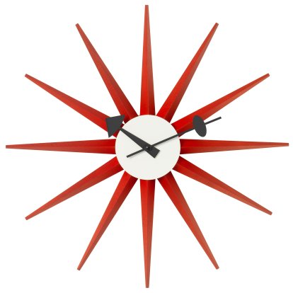 Sunburst Wanduhr, Rot