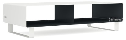 TV Lowboard R 200, Zweifarbig, Reinweiß (RAL 9010) - Anthrazitgrau (RAL 7016), Kufen lackiert in Außenfarbe