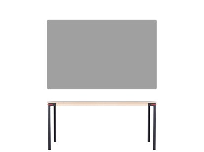 Seiltänzer Tisch, 75 x 160 x 90 cm, Linoleum grau, rot