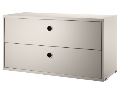 String System Schubladenelement, 78 x 30 cm, Beige lackiert