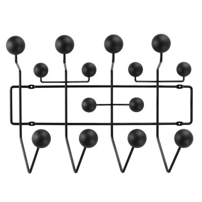 Hang it all Garderobe, Schwarz: Kugeln Esche schwarz, matt