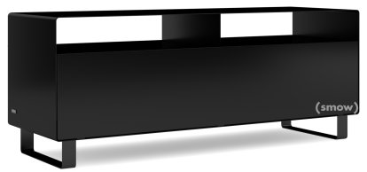 TV Lowboard R 109, Einfarbig, Tiefschwarz (RAL 9005), Kufen lackiert in Außenfarbe