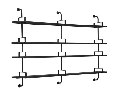 Démon Wandregal, B 215 x H 140 cm, Esche schwarz gebeizt