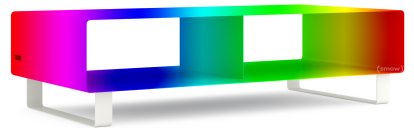 TV Lowboard R 200, Zweifarbig, Wunschfarbe zweifarbig (RAL Classic), Kufen lackiert in Außenfarbe