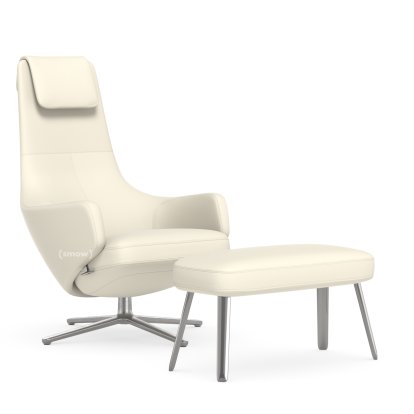Repos Loungesessel, Sessel Repos & Panchina, Leder Premium F snow, 40 cm, Poliert