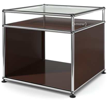 USM Haller Beistelltisch mit Aufsatz, USM braun