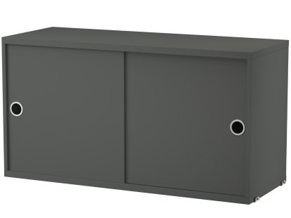 String System Hängeschrank mit Schiebetüren, Dunkelgrau lackiert, 30 cm