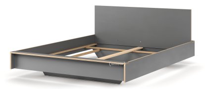 Flai Bett, 160 x 200, Mit Kopfteil, CPL anthrazit, Ohne Lattenrost