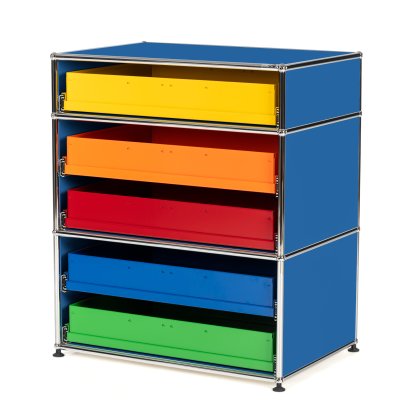 USM Haller Kinder Highboard M mit Schubladen, Enzianblau RAL 5010
