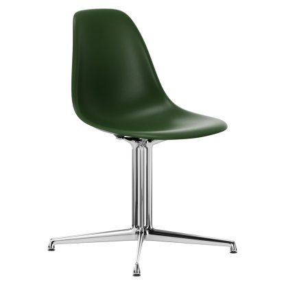Eames Plastic Side Chair DSL, Forest, Ohne Polsterung, Ohne Polsterung, Aluminium poliert