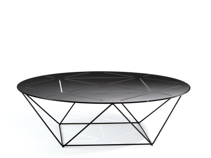 Joco Beistelltisch, H 26 x ø 90 cm, Matt-pulverbeschichtet schwarz
