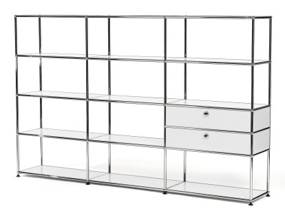 USM Haller Wohnzimmer Regal XL Typ 2, Reinweiß RAL 9010