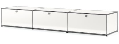 USM Haller Lowboard XL, individualisierbar, Reinweiß RAL 9010, Mit 3 Klappen, 50 cm