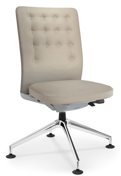 ID Trim Conference, Ohne Lumbalstütze, Ohne Armlehnen, Soft grey, Sitz und Rücken Leder, Sand