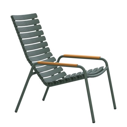ReCLIPS Lounge Chair, Olive Green, Bambus-Armlehnen