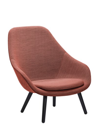About A Lounge Chair High AAL 92 Loungestuhl, Steelcut Trio 515 - rosa, Eiche schwarz lackiert, Mit Sitzkissen