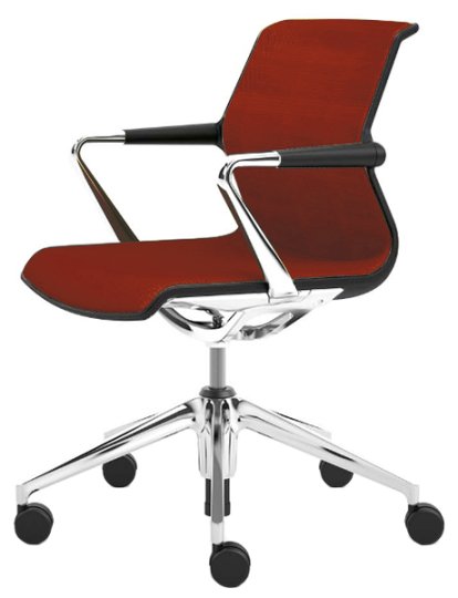 Unix Chair Fünfsternfuß, Silk Mesh backstein, Basic dark