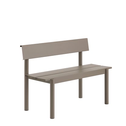 Linear Steel Bank mit Rückenlehne, L 110 x B 50,9 cm, Taupe