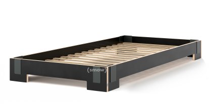 Tagedieb Stapelbett, 90 x 200 cm, Schwarz, Mit Roll-Lattenrost