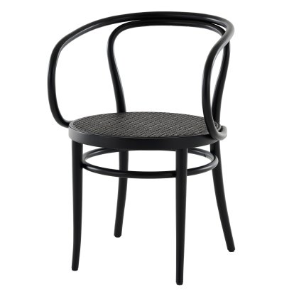 209 / 210 Stuhl, Buche gebeizt schwarz, Sitz Rohrgeflecht, dark melange (209)