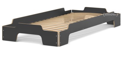 Rolf Heide Stapelliege Komfort, 100 x 200, CPL anthrazit, Rollbar