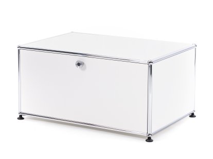 USM Haller Druckercontainer, 75 cm, Reinweiß RAL 9010, Mit Füßen