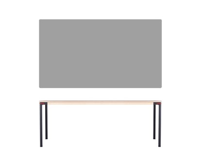 Seiltänzer Tisch, 75 x 190 x 90 cm, Linoleum grau, rot