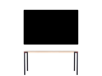 Seiltänzer Tisch, 75 x 160 x 90 cm, Linoleum schwarz, rot