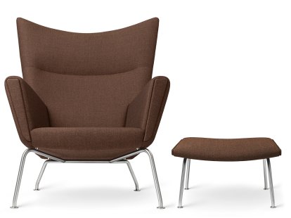 CH445 Wing Sessel, Passion - terracotta, Mit Fußhocker