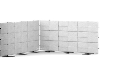 USM Privacy Panels Akustikecke, 2,25 m (3 Elemente), 1,09 m (3 Elemente), 2,25 m (3 Elemente), Hellgrau