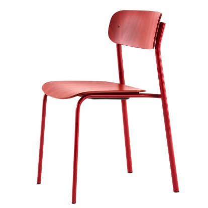 S 243 Stuhl, Tomatenrot (RAL 3013), Buche gebeizt rostrot (TP 239)