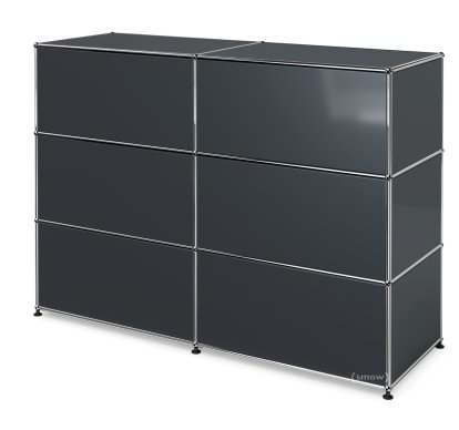 USM Haller Theke Typ 1, Anthrazitgrau RAL 7016, 150 cm (2 Elemente), 50 cm