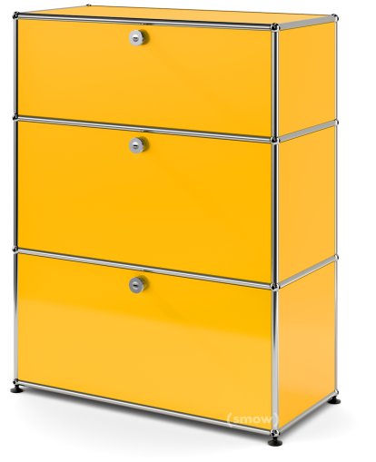 USM Haller Kommode mit 3 Schubladen, H 95 + 4 x B 75 x T 35 cm, Goldgelb RAL 1004