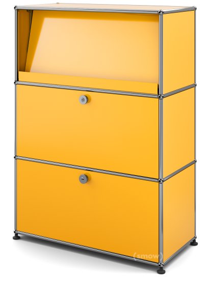USM Haller Highboard M mit Schrägtablar, Goldgelb RAL 1004