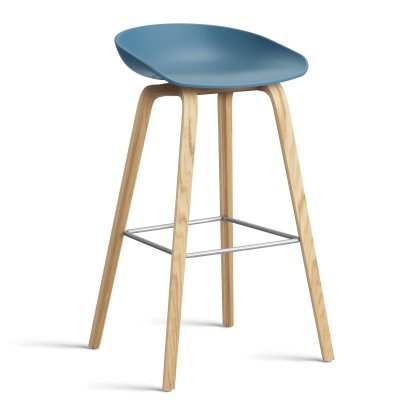 About A Stool AAS 32 Barhocker, Barvariante: Sitzhöhe 74 cm, Eiche lackiert, Azure blue 2.0