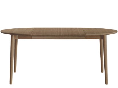 Expand Esstisch Rund, Eiche geräuchert, Mit 2 Erweiterungsplatten (+100 cm)
