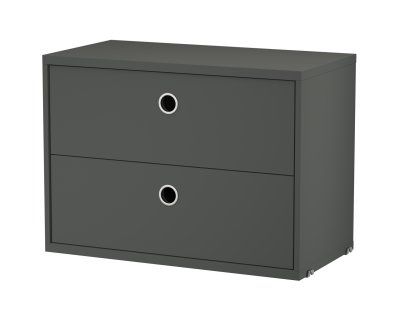 String System Schubladenelement, 58 x 30 cm, Dunkelgrau lackiert