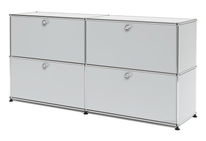 USM Haller Sideboard L, individualisierbar, Lichtgrau RAL 7035, Mit 2 Klappen, Mit 2 Klappen