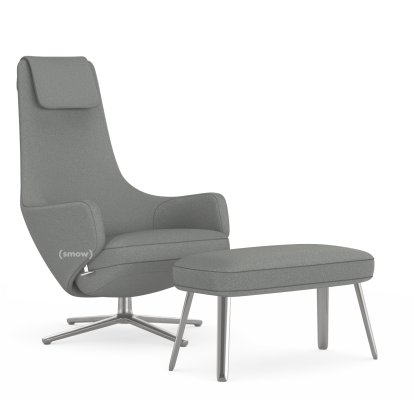 Repos Loungesessel, Sessel Repos & Panchina, Stoff Cosy 2 Kieselgrau, 45 cm, Poliert